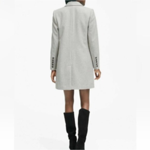 Banana Republic X Mario Bellucci Italian Wool Melton Grey Car Coat 6 Petite - Picture 2 of 15